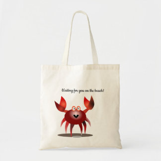 Tote Bag Vous attendez sur la plage ! | Crabe rouge mignon