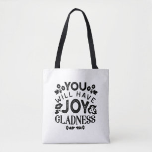 Tote Bag Vous aurez de la joie et de la gaieté Citation Ins