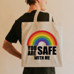 Tote Bag Vous Êtes En Sécurité Avec Moi LGBTQ Rainbow Pride<br><div class="desc">Vous Êtes En Sécurité Avec Moi LGBTQ Rainbow Pride</div>