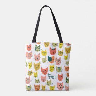 Tote Bag Vous êtes Purrfect ! Chats colorés mignons