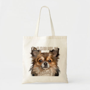 Tote Bag Vous m'avez eu au portrait de chien texte