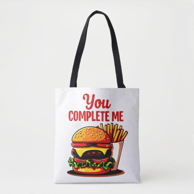 Tote Bag Vous Me Complétez Pizza Graphic (Devant)