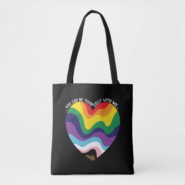 Tote Bag Vous Pouvez Être Vous-Même Avec Moi, LGBT Transgen (Devant)