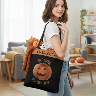Tote Bag Vous Regardez L'Halloween Personnalisé Fa-Boo-Lous