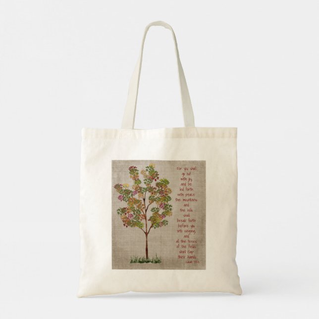 Tote Bag Vous sortirez avec Joie  Isaïe 55 verset  (Dos)