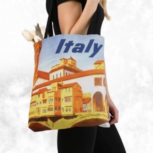 Tote Bag Voyage Ancien Florence Firenze Italie Pont Rivière