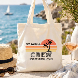 Tote Bag Voyage anniversaire coucher de soleil rétro équipa