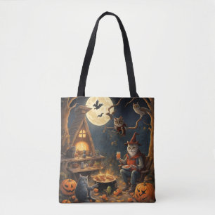 Tote Bag Voyage de camping Halloween dans les bois