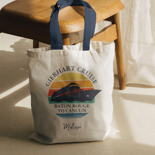 Tote Bag Voyage de croisière en famille Retro Correspondant