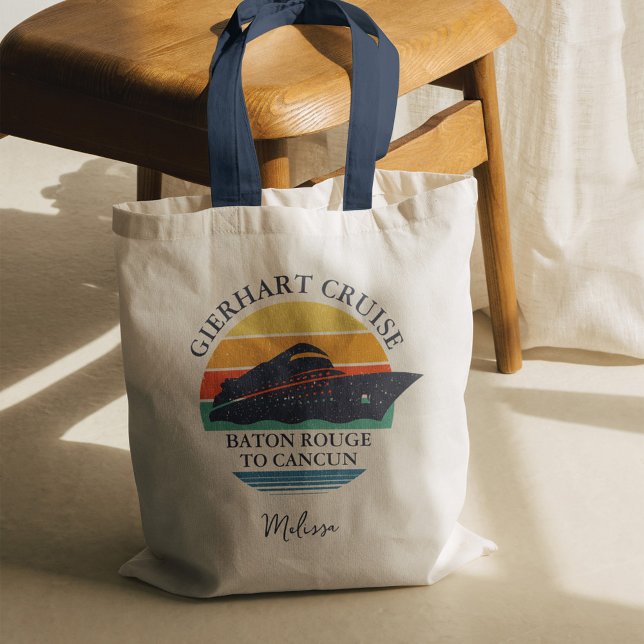 Tote Bag Voyage de croisière en famille Retro Correspondant (Family Cruise Matching Summer Vacation Tote Bag)