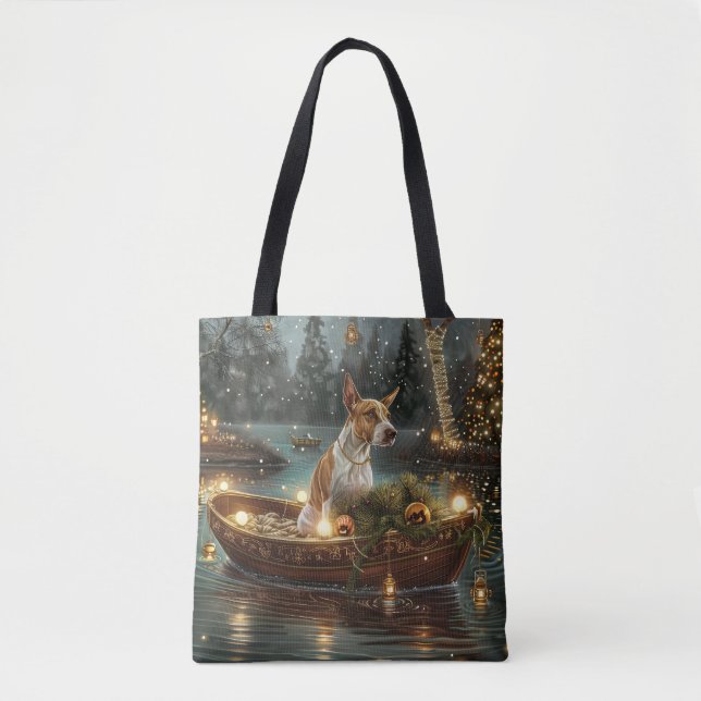 Tote Bag Voyage de fête de Noël de Bull Terrier (Devant)