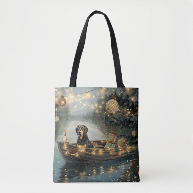 Tote Bag Voyage de fête de Noël du Bluetick Coonhound (Devant)