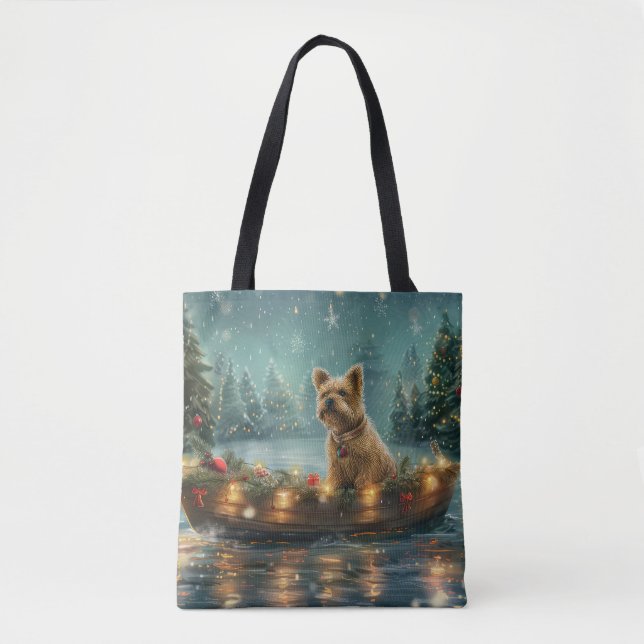 Tote Bag Voyage de fête de Noël du Cairn Terrier (Devant)