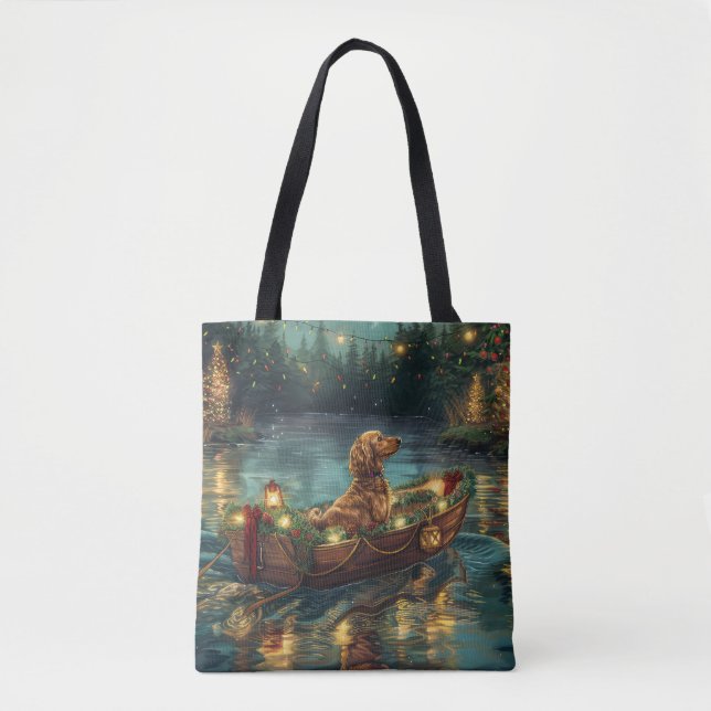 Tote Bag Voyage de fête de Noël du Lévrier Afghan (Devant)