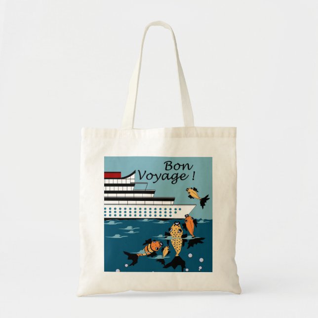 TOTE BAG VOYAGE DE FÈVE CHIC DE BAG_ ! AVEC DES POISSONS (Devant)