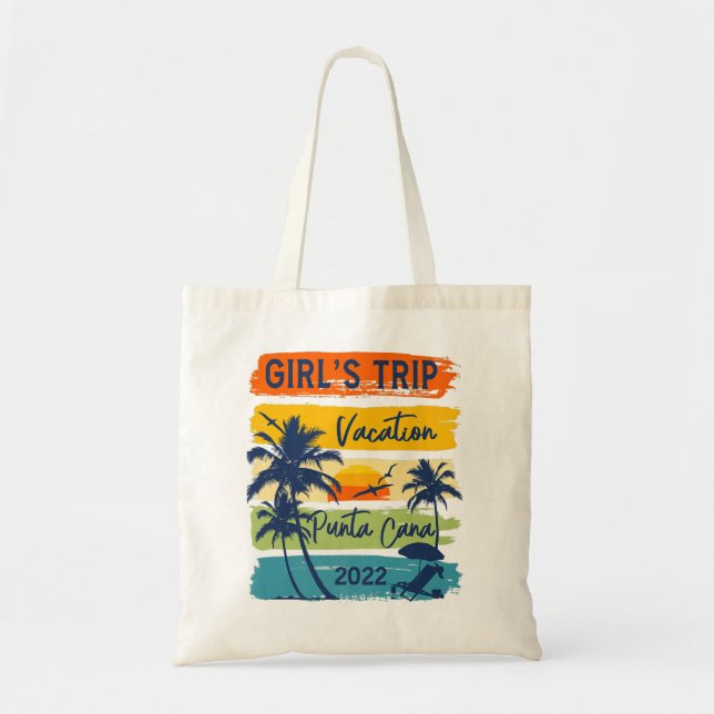 Tote Bag Voyage de fille Punta Cana 2022 Vacances dominicai (Devant)