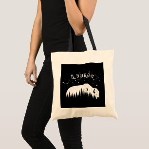 Tote Bag Voyage gris de trekking de galaxie en bois