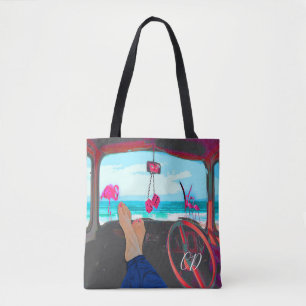 Tote Bag Voyage Monogram Beach Flamants roses de scène