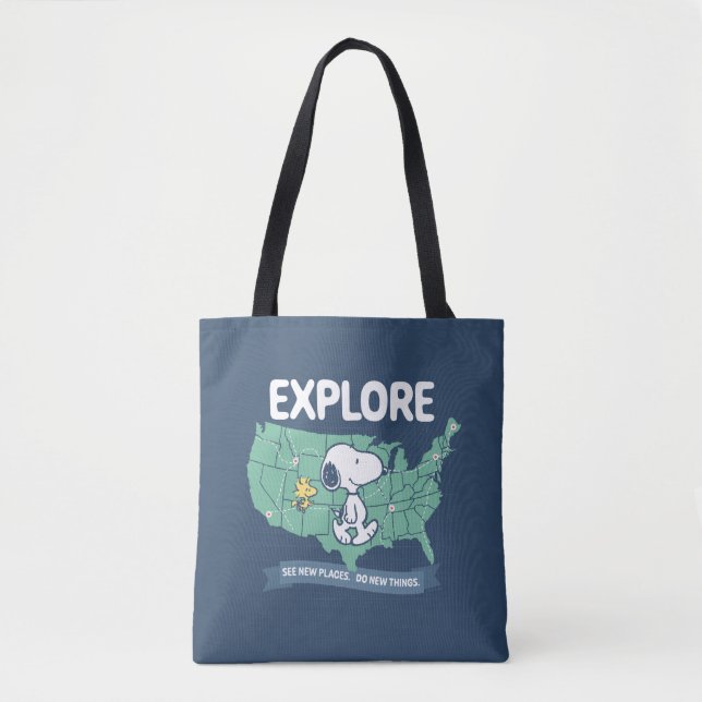 Tote Bag Voyage sur route | Explorez les cacahuètes (Devant)