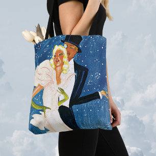Tote Bag Voyage Vintage, Amour Romantique Hiver à Monte Car