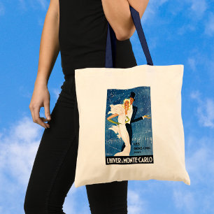 Tote Bag Voyage Vintage, Amour Romantique Hiver à Monte Car