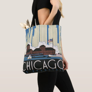 Tote Bag Voyage Vintage Chicago a Tout Horizon de la Ville
