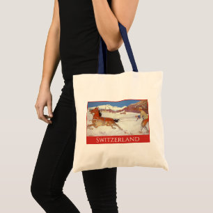 Tote Bag Voyage Vintage, Hiver en Engadin Suisse
