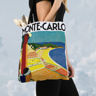 Tote Bag Voyage Vintage, Tennis, Sports, Monte-Carlo Monaco