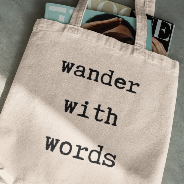 Tote Bag Voyager avec des mots Inspirant livre Lover Voyage (Shop now and embrace the joy of wandering with words! )