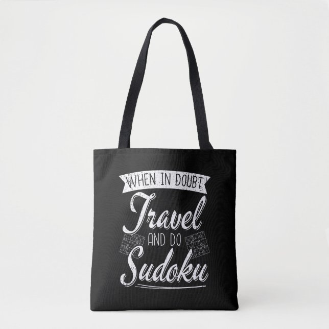 Tote Bag Voyageur du monde Sudoku Puzzle Lover (Devant)