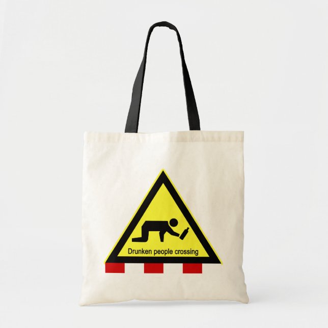 Tote Bag Voyageurs en état d'ébriété traversant ⚠ panneau t (Devant)
