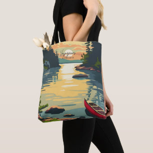 Tote Bag Voyageurs Minnesota Voyage VintageIllustration