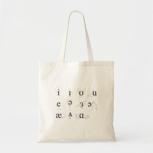 Tote Bag Voyelles et diphtongues de l'API (Devant)