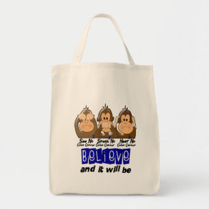 Tote Bag Voyez que parler n'entendez aucun cancer du colon
