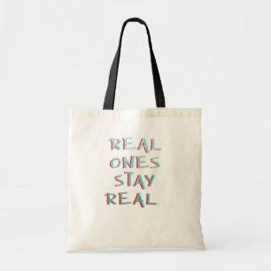Tote Bag Vrais Restent Réels Typographie Minimaliste
