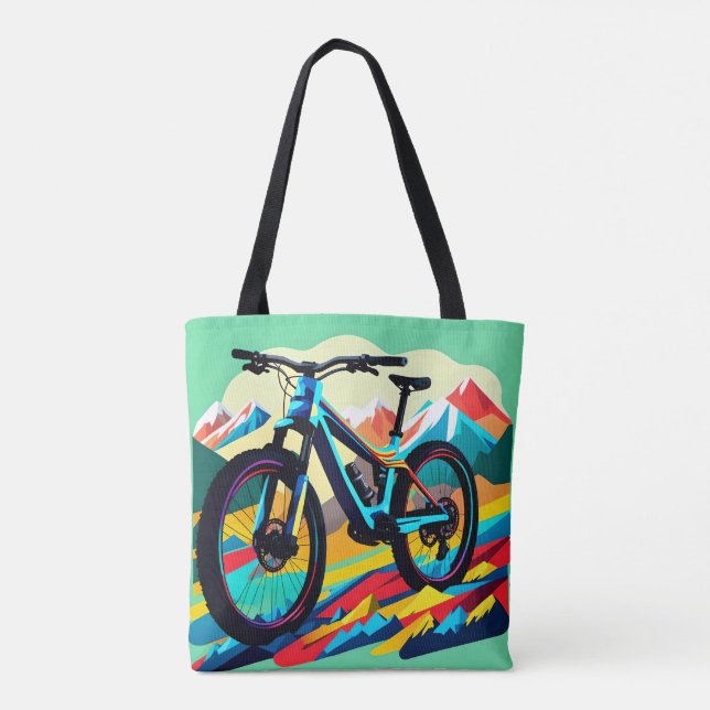 Tote Bag VTT Art VTT Downhill (Dos)
