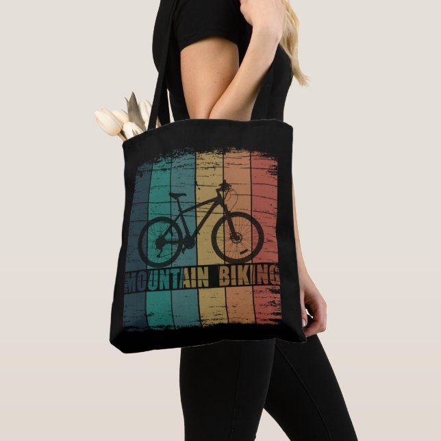 Tote Bag VTT montagne vintage (De près)