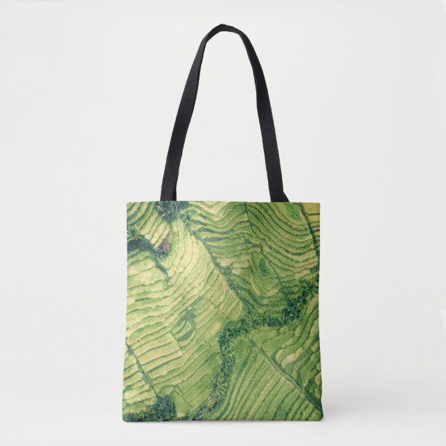 Tote Bag Vue aérienne du champ vert (Devant)