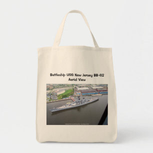 Tote Bag Vue aérienne du New Jersey BB-62 d'USS de cuirass