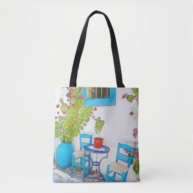 Tote Bag Vue de rue aquarelle (Devant)