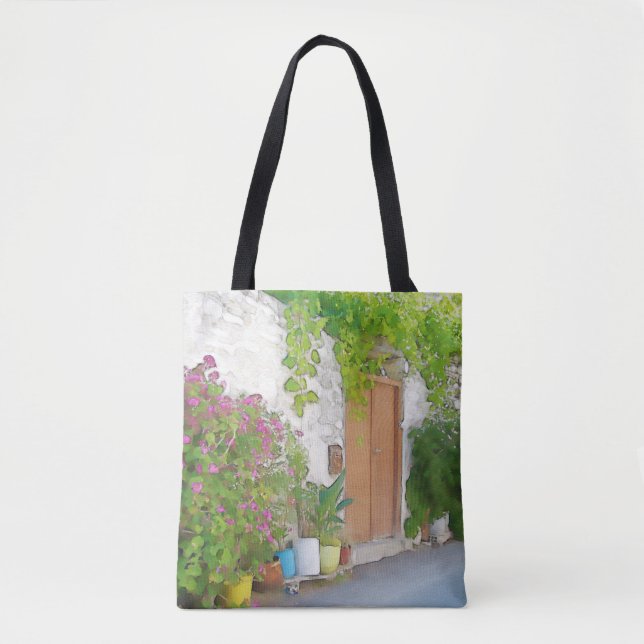 Tote Bag Vue de rue aquarelle (Devant)