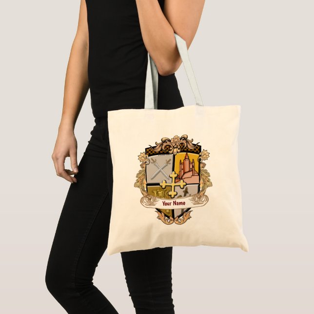Tote Bag Vue d'ensemble Bouclier de nom de famille (Devant (produit))