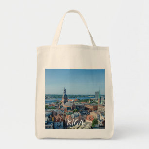 Tote Bag Vue du centre-ville de Riga depuis le dessus