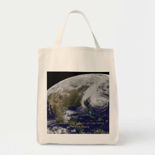 Tote Bag Vue satellite de l'ouragan Sandy (Devant)