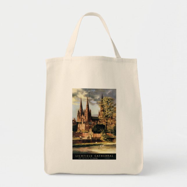 Tote Bag Vue sur la cathédrale de Lichfield (Devant)
