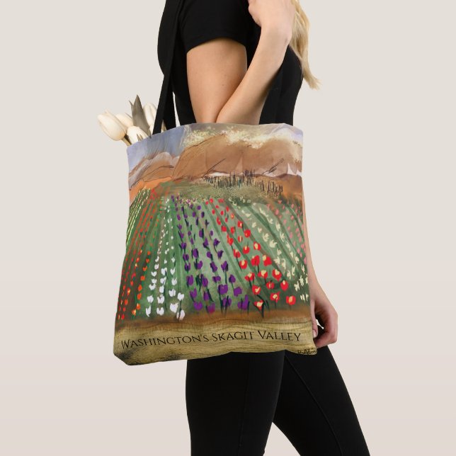 Tote Bag WA Skagit Valley Tulip Fields (De près)