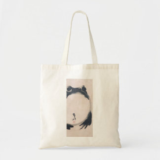 Tote Bag Wabi Sabi Grumpy  Frog by Hoji Japanese Sumi-e 