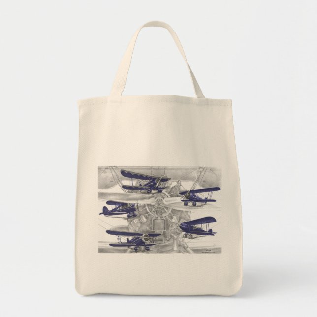 Tote Bag Waco biplane (Devant)
