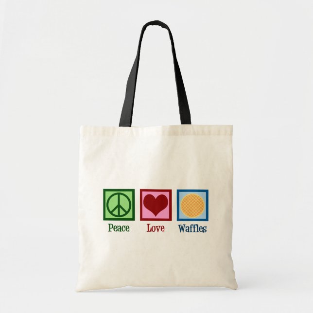 Tote Bag Waffles Peace Love (Devant)