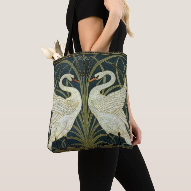 Tote Bag Walter Crane Swan & Rush et Iris victorien  (De près)